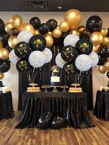 6/3件套毕业派对气球套装，18英寸圆形印花气球，毕业气球，铝箔气球，派对装饰，毕业典礼装饰气球，适用于派对布置、主题派对装饰和毕业庆祝活动 - 多色 - 查看 11