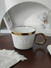 1 cốc sứ viền vàng, kiểu dáng Ins-Style, cốc nước sứ chất lượng cao, cốc cà phê/sữa dùng được cả ở văn phòng và nhà. - Nhiều màu - Xem 12