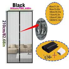 Summer Popular Magnetic Snap Screen Door Curtain, Breathable Ventilation Insect Proof, Semi-Transparent Design Helps Protect Privacy - Mesh - View 13