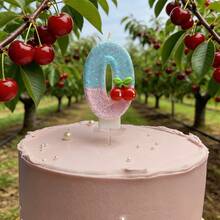 New Cherry Fruit Number Candles 0-9 For Birthday Party Cake Decoration, Suitable For Birthday Parties, Holiday Parties, Ceremonies, Graduation Season, Party Decor Signs - Dusty Blue - View 2