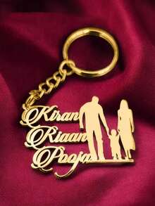 Customized Stainless Steel Family Surname Keychain - Suitable For Multiple Family Members - Cartoon Letter Theme - Decorative Keychain With Ring - Ideal Gift For Family - Multicolor - View 9