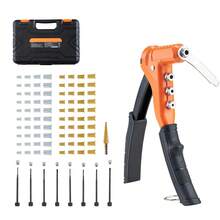 Rivet Nut Tool Kit, 9-Inch One-Handed Rivnut Tool Kit, With 8 Mandrels, A Step Drill Bit And 80 Nuts, Metric And SAE Size M3, M4, M5, M6, 6-32, 8-32, 10-24, 1/4-20 UNC, With A Carrying Case - Heavy duty single handle 9inch - 查看 8