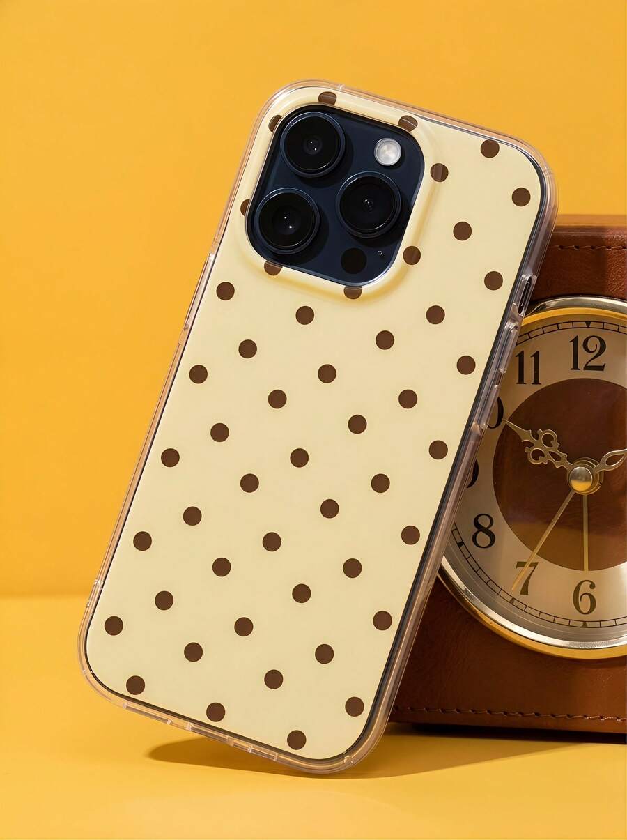 Funda de teléfono a prueba de golpes con acabado brillante y lunares, compatible con iPhone 17 Air 11 12 13 14 15 16 Pro Max, cubierta protectora resistente a los golpes IMD - Lunares - Ver 1