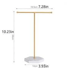 1 chiếc giá trưng bày bông tai và dây chuyền bằng gỗ họa tiết vân đá cẩm thạch - trắng - Xem 8