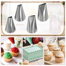 101,102,103,104 Pcs Rose Cream Piping Tips Suitable For Small Roses, Petals, Ruffles, Bows, Pansies And Standard Coupler - Multicolor - View 6