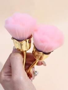 1支玫瑰形腮红刷，散粉刷，美甲粉刷，方便携带，适合初学者使用 - 彩色 - 查看 6