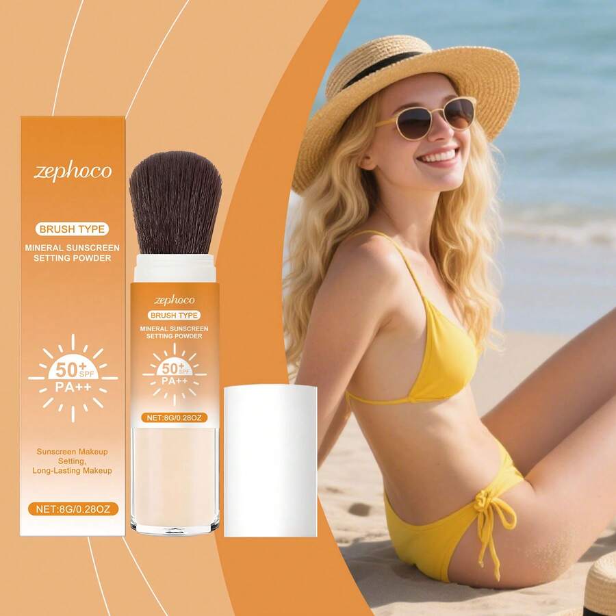 Polvo Fijador Mineral | Protección UV 50+ | Matte, Oil-Control, Fijación Perfecta, No White Cast, Waterproof, Sweatproof, Pore Minimizer, Fácil De Retocar