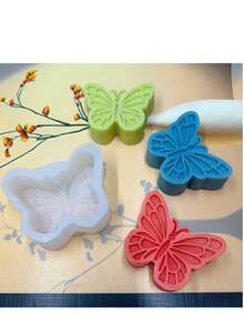 1 Stück Schmetterling-förmige Kerzen Silikonform, Heim Dekoration/Geschenk Figur Gipsform, handgemachte Epoxidharz Gussform, künstlerische dekorative Ton Gipsform - Weiß - Übersicht 3