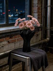1件艺术雕塑花瓶，现代弧形边缘装饰花瓶，波西米亚极简侘寂美学花瓶，客厅、卧室、玄关架中心装饰摆件，北欧家居装饰花瓶 - 多色 - 查看 8