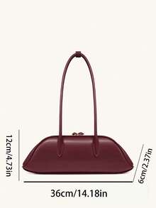 Autumn/Winter French Retro Minimalist Bag, Simple And Versatile For Commute And Dates, Women's Shoulder Bag - Red - View 5