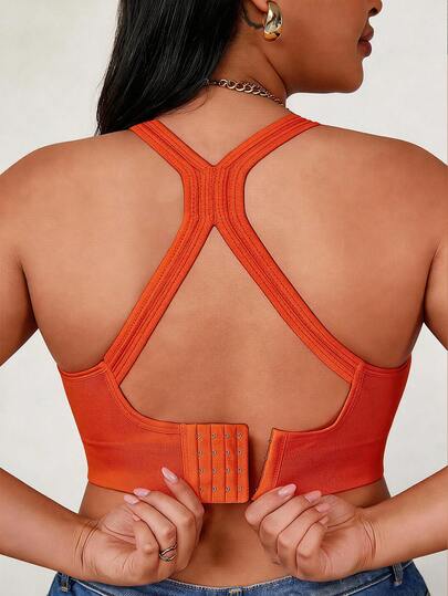 EssElegance Plus Size High Support Breathable Seamless Adjustable Back Hook Sports Bra, Supportive, Comfortable, Breathable, Shock-Absorbing, Suitable For Yoga, Workout, Running