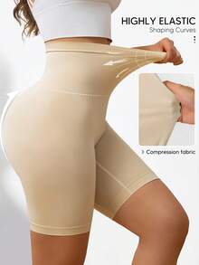 Women's Compression Shorts, Ultra-Soft & Lightweight, Abdominal Control, Thigh Shaping, Butt Lifting Shapewear Panties - Apricot - View 3