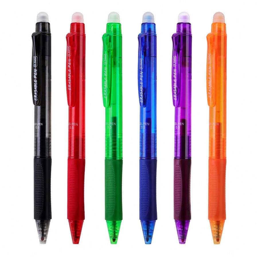 3 piezas Juego de bolígrafos de gel borrables de 0.5 mm, con núcleo de tinta borrable y mango lavable, adecuado para oficina, escuela, diario, cuaderno y artículos de papelería - 3 bolígrafos verdes borrables - Ver 1