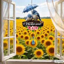 A Wind Chime Hanging Decoration With A Welcome Sign And An Umbrella, Suitable For Outdoor Gardens And Door Windows, As A Wind Chime Decoration - Bird - View 5