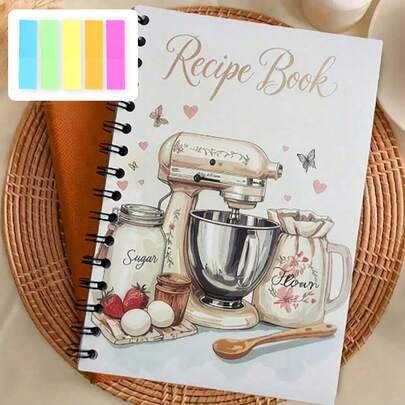 [Gift Note Paper]1pc Personalized Recipe Notebook - Handmade Spiral Notebook - Blank Recipe Book, For Organizing Your Home Recipes, Recipe Notebook Where You Can Write Down Your Own Recipes.