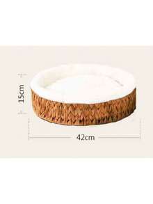 Winter Cat Bed, Cat Mat, Pet Nest, Woven Cat Warm Nest - Brown - View 3