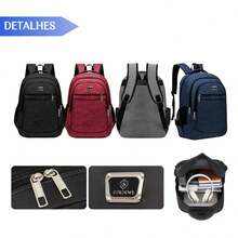 Kit Duas Mochilas Funcionais Masculinas Grande para Escola, Faculdade e Trabalho - Colorido - Visão 5