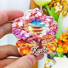 1个3D树脂冰箱贴，日本旅游纪念品，大阪山和服招财猫鸟居，京都樱花，东京北海道，磁性贴纸套装，墙面家居装饰磁性贴纸，厨房卧室橱柜艺术，南美旅行有意义创意小礼物 - 多色 - 查看 12