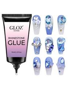 GLOZ 35ML 美甲水鑽膠，超強凝膠美甲膠，適用於美甲飾品 3D 閃亮美甲裝飾，寶石美甲藝術鑽石，需 UV/LED 固化，美容禮品 - 無色 - 查看 9