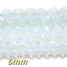 1 Chuỗi hạt đá tự nhiên cắt kim cương 6/8/10mm - Thạch anh tím, Aquamarine, Tourmaline, Agate để tự làm trang sức, vòng tay, dây chuyền, bông tai, đồ thủ công đính hạt. - Cục đá - Xem 24