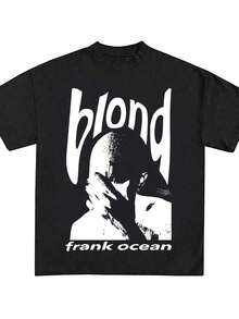 Frank Oceans T-Shirt, Rap T-Shirt, Concert Merchandise, Blonds Album Cover Graphic T-Shirt, Cotton, New Arrival, Anime Clothing, T-Shirts For Men And Women - 黑3 - 查看 1