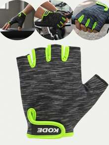 Luva De Ciclismo Unissex Preta E Verde Kode Straat Speed Mtb - Preto - Visão 3