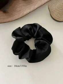 4pcs Women's Silky Satin Black White Brown 9cm/3.54in Scrunchies Fashion Versatile Premium Elegant Hair Ties Hair Accessories Suitable For Daily Outings Casual Parties Commuting Vacations Hair Styling Ponytails Hair Buns Face Washing Bathing Makeup Matching Clothes Use Jewelry Headwear Accessories Rubber Bands Holiday Accessories Hair Elastics Hair Rope Elastic Hair Tie - Multicolor - View 3