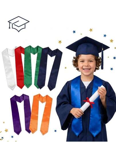 1pc Kids Graduation Sash/Scarf For Preschool/Kindergarten Graduation, Class Of 2025/2026, Study Abroad International Students
