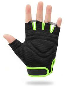 Luva De Ciclismo Unissex Preta E Verde Kode Straat Speed Mtb - Preto - Visão 5