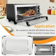 Convection Toaster Oven Parts BLACK DECKER 8 Slice Wide Convection Toaster Oven, 14.6*8.8 IN  Grill Pan Grill Plate Rack Tray Crisper Plate Accessories - 經典銀(430 級) - 查看 3