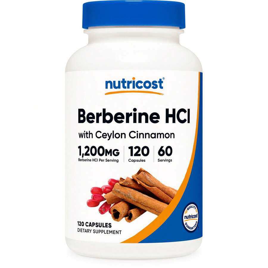 Nutricost Berberine HCl With Ceylon Cinnamon Capsules (120 Capsules, 60 Servings) - Non-GMO, Animal-Free Product - Khác - Xem 1
