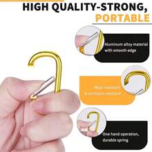 Móc khóa carabiner nhôm chịu lực cao, độ bền vượt trội, chống mài mòn, kẹp nhanh, móc an toàn cho bình nước ba lô ngoài trời, móc treo đa chức năng tiện dụng. - nhiều màu - Xem 9