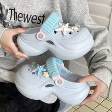 2026 New Thick Bottom Slip-On Sandals, DIY Accessories, Casual Comfortable Beach Wear - Light Blue - View 3