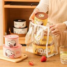 SNOOPY 史努比密封食品储存碗，卡通微波炉午餐盒，批发陶瓷碗，微波炉碗 - 彩色 - 查看 5