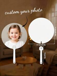 1/2/3/4/5pcs Customizable Personalized Plastic Round Fans, Wedding Fans, Custom Photo Handheld Fans, DIY Handheld Fans, Customizable Plastic Craft Fans, Can Be Customized According To Any Design, Suitable For Church, Wedding, Outdoor Events And Other Occasions, Wedding Hand Fan - Church Fan - Graduation Fan - Custom Photo Birthday Fan - Round Fan - Multicolor - View 6