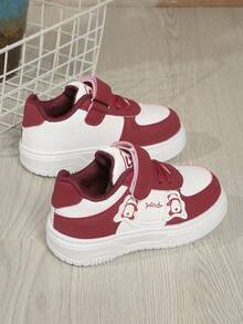 1双儿童运动鞋，新款春秋季软底儿童休闲鞋，女童轻便运动鞋 - 酒紅色 - 查看 3