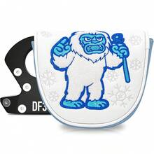 1pc DF3 Putter Headcover With Snow Ape Pattern - Magnetic Closure PU Shell With Plush Lining And Cute Cartoon Design, Suitable For DF3 Putter Model - Multicolor - View 2