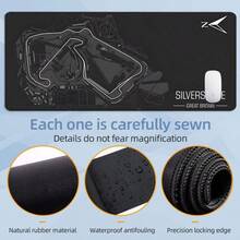 1 件装银石赛道超大游戏鼠标垫，加长赛车场景办公桌垫，防滑缝边电脑桌垫，橡胶底笔记本电脑键盘垫，耐用防溅，居家、办公、游戏玩家的理想礼物 - 查看 7