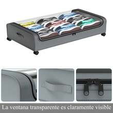 AMIARYA 2 Pcs Caja con Ruedas para Guardar Debajo de La Cama, Gran Capacidad y Visibilidad Clara, Para Guardar Ropa, Zapatos y Ropa de Cama Debajo de La Cama(Gris) - Ver 6