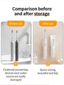 1/2pcs Electric Toothbrush Holder, Wall Mounted Bathroom Electric Toothbrush Rack, Self-Adhesive Electric Toothbrush Storage Organizer To Save Space - Multicolor - View 8