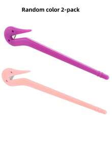 2pcs Elastic Hair Tie Cutter, Disposable Rubber Band Remover Tool, Hair Accessory To Prevent Scalp Damage (Purple & Pink), Curling Iron, No-Heat Curling, Hair Curler, Salon & Travel Essential, Back To School - Multicolor - View 6