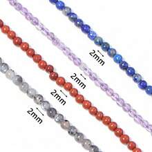 1 Strand 2mm Natural Faceted Stone Beads, Small Diameter Suitable For DIY Jewelry Making, Bracelets, Necklaces, Crafting Accessories, Approx. 145 Beads Per Strand - Multicolor - View 11