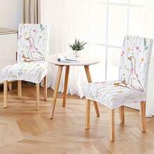 1Pc/2Pcs/4Pcs/6Pcs/30Pcs Easter Rabbits Purple Plants Patterns Elastic Chair Covers, Suitable For All Seasons, Washable, Decorative Chair Covers For Home Decoration Chair Dust Covers Good For Birthday Holiday Gifts Hotels Restaurants Living Rooms - Multicolor - View 7