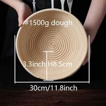 1pc Round Rattan Bread Proofing Basket With Liner, Sourdough Dough Baking Basket, Multifunctional Kitchen Tool, Handmade Bread Shaping Basket, Natural Rattan Material, Perfect For Sourdough And Yeast Baking - Essential Artisan Baking Tool For Home And Professional, Yeast Dough Baking, Homemade Bread Making, Bread Proofing Basket, Baking Essentials, Handmade Bread Tool, Suitable For All 12 Months - White - View 13
