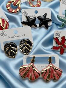 Juego de 20 pendientes de acero inoxidable - Exquisito y elegante, resistente a la decoloración, regalo perfecto para maestros, familia y amigos, regalo del Día de la Madre - Multicolor - Ver 3