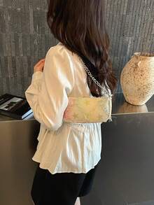 Túi đeo chéo tua rua hình ngôi sao kiểu ombre, túi đeo vai bằng vải denim có dây xích của Niche Design, túi đeo chéo đa năng phong cách thường ngày. - Nhiều màu - Xem 8