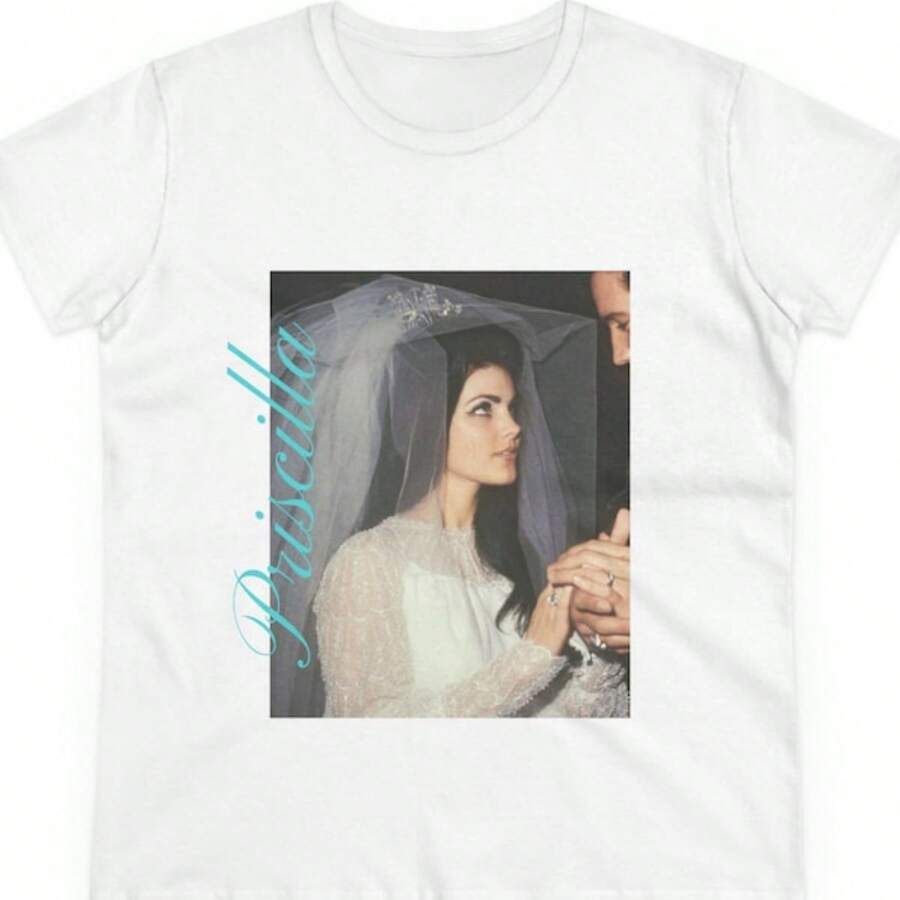 Camiseta de algodón para mujer Pris Cilla Pre Sley, estilo coqueto, película de Sofia Coppola - Blanco - Ver 1