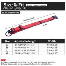1pc Adjustable Reflective Collar For Large & Medium Dogs - Red - View 3