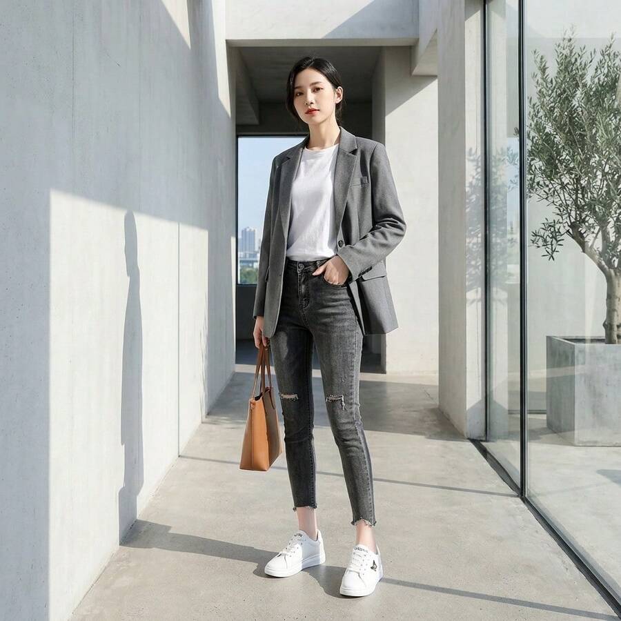 Zapatillas deportivas informales para mujer, en color blanco con un bordado de mariposa, confeccionadas en piel sintética de PU, con diseño de cordones y puntera redondeada, transpirables y cómodas, dotadas de suela antideslizante, ligeras y modernas, con un estilo elegante y contemporáneo, ideales para el día a día y todo tipo de ocasiones informales. - Blanco - Ver 1