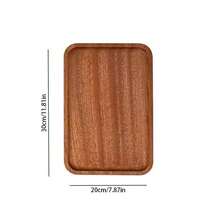 1 khay gỗ hồng mộc, đồ dùng gia đình bằng gỗ hình chữ nhật, đĩa lót tách trà, đĩa cánh hoa, đĩa tròn kiểu phương Tây. - Màu gỗ - Xem 14